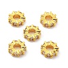 Brass Micro Pave Clear Cubic Zirconia Beads KK-R216-12G-1