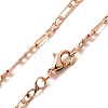 2mm Rack Plating Brass Figaro Chain Necklaces for Women Men MAK-L044-34RG-2