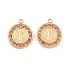 304 Stainless Steel Rhinestone Pendants STAS-Z202-05G-01-1