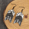 Wood Dangle Earrings for Women FS-WGE82AD-01-4