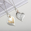 Brushed Triple Heart Alloy Pendant Long Necklaces for Women FS-WG6E77D-01-3