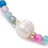 8mm Faceted Round Natural Agate(Dyed & Heated) Beaded Stretch Bracelets BJEW-JB10479-4