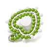 Glass Seed Beaded Heart with Rose Pendants PALLOY-MZ01030-01-4