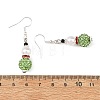 Christmas Handmade Polymer Clay Rhinestone Dangle Earrings EJEW-JE07518-02-5