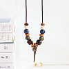 Alloy Pendant Waxed Cord Necklaces FS-WGBC2DA-02-1