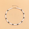 Bohemian Black and White Polymer Clay Heishi Beaded Necklaces for Men DR8717-3