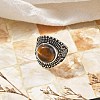 Natural Tiger Eye Adjustable Rings RJEW-I108-03AS-14-2