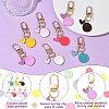 35Pcs 7 Colors Alloy Enamel Smiling Face & Heart Pendant Decorations HJEW-YW00286-3