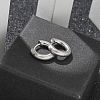 Frosted 304 Stainless Steel Huggie Hoop Earrings for Women EJEW-C096-32E-P-4