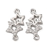 Brass Micro Pave Clear Cubic Zirconia Connector Charms KK-L270-05P-1