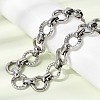 13MM 304 Stainless Steel Textured Round Ring Link Chain Necklaces NJEW-P349-01B-P-1