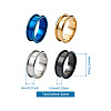 4Pcs 4 Colors Stainless Steel Grooved Finger Ring Settings STAS-TA0002-14B-15