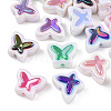 UV Plated Rainbow Acrylic Beads X-PACR-N015-02-1