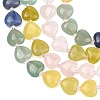 Gradient Color Natural Rose Quartz & Quartz Crystal & Lemon Jade & Blue Aventurine & Green Aventurine Beads Strands G-B185-A11-5