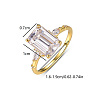 Elegant Rectangle S925 Sterling Silver Cubic Zirconia Women's Ring Jewelry GD0534-4-4