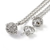 Brass with Rhinestone Pendant Necklaces NJEW-G089-03B-P-1