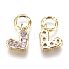 Brass Micro Pave Cubic Zirconia Charms ZIRC-F111-08G-09-2