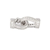 925 Sterling Silver Micro Pave Clear Cubic Zirconia Fold Over Clasps STER-U004-02P-1