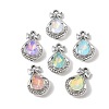 UV Plating Alloy Glass Pendants FIND-K032-27P-1