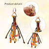 3Pcs Polyester & Brass & Alloy Enamel Pendant Decorations HJEW-GA00086-3