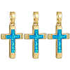 3Pcs Brass with Synthetic Opal Pendants KK-BC0015-77B-1