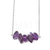 Natural Amethyst Chip Pendant Necklaces NJEW-JN05097-03-1