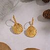 Shell Shape 304 Stainless Steel Leverback Earrings NX2323-5