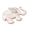 304 Stainless Steel with Enamel & Crystal Rhinestone Big Pendants SA-CBAF3AB-02G-02-2