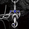 Alloy & 201 Stainless Steel & Rhinestone Dinosaur Wrapped Sword Pendant Necklaces for Men FS-WGFE8C1-06-1
