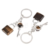 Natural Tiger Eye Pendant Keychains KEYC-A016-01P-12-2