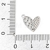 Valentine's Day Brass Micro Pave Clear Cubic Zirconia Charms KK-D225-08P-3