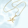 304 Stainless Steel Crystal Rhinestone Pendant Necklaces for Women NJEW-F378-01G-02-2