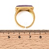 Brass with Natural Amethyst Cuff Open Rings for Women GG-CBA0B5A-04G-08-5