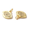 Rack Plating Brass Micro Pave Clear Cubic Zirconia Charms KK-F853-07G-2