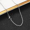 Non-Tarnish Classic Plain 304 Stainless Steel Mens Womens Cable Chain Necklace Making STAS-P045-01P-A-1