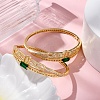 Rack Plating Brass Micro Pave Cubic Zirconia Hinged Bangles BJEW-H624-07A-G-3