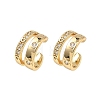 Two-layer C-Shaped Brass Micro Pave Clear Cubic Zirconia Cuff Earrings EJEW-L316-01G-04-4