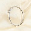 Tarnish Resistant 304 Stainless Steel Open Cuff Bangle with Oval Beaded BJEW-C031-01P-5