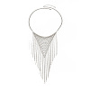 Iron Mesh Tassel Bib Necklaces for Women FS-WGB956F-02-3