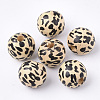 Printed Natural Wood Beads WOOD-S053-39-1