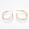 Brass Stud Earrings KK-T038-304G-2