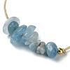 Natural Aquamarine Chips Braided Bead Bracelets BJEW-JB09851-03-3