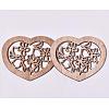 Natural Wood Filigree Joiners Links WOOD-WH0113-44-1