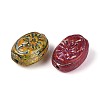 Picasso Baking Paint & Golden Metal Enlaced Glass Beads DGLA-T004-70M-2