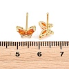 Brass Micro Pave Cubic Zirconia Stud Earrings for Women KK-A305-06G-05-4