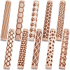 10Pcs 10 Styles Wood Handle Clay Texture Roller TOOL-CN0001-12B-8