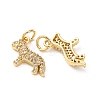 Brass Micro Pave Clear Cubic Zirconia Pendants CU-E003-18G-12-2