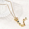 Brass Pave Cubic Zirconia Geometirc Pendant Star Y Tassel 201 Stainless Steel Chain Necklaces NJEW-C111-01A-2