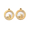 Ocean Theme 304 Stainless Steel & Natural Shell & Rhinestone Pendants SH-CBA72D5-01B-G-1