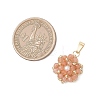 Natural Sunstone Faceted Round Cluster Flower Pendants PALLOY-MZ01197-02-2
